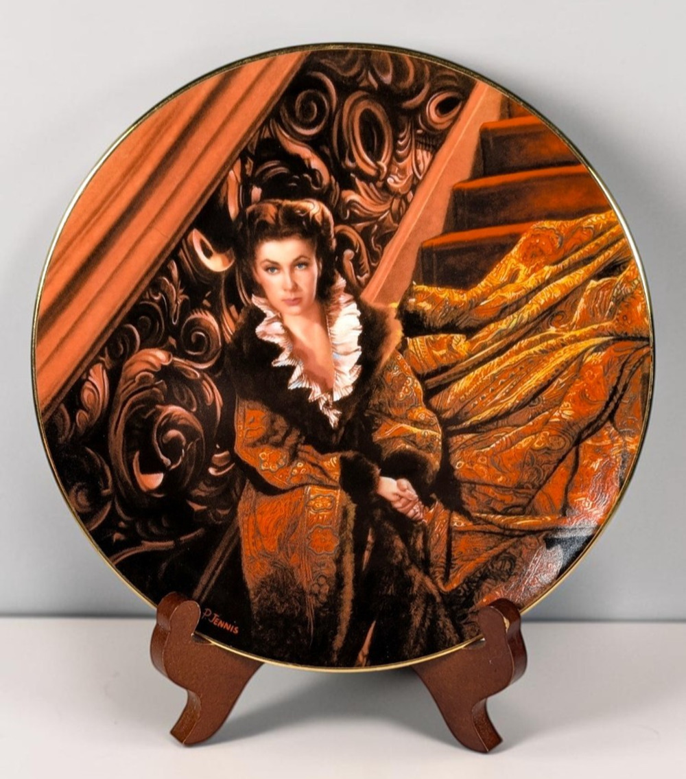 Bradford Exchange Gone With The Wind Waiting For Rhett Plate 1991 COA